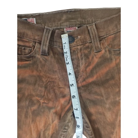 True Religion Women's Brown Skinny Jeans Designer Denim Stretch Pants Sz 25 Rare - Picture 7 of 9